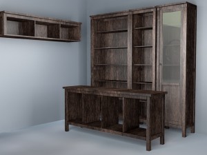 cabinet console table shelf with 4 options mat 3D मॉडल