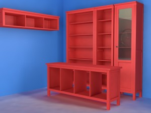 cabinet console table shelf with 4 options mat 3D मॉडल
