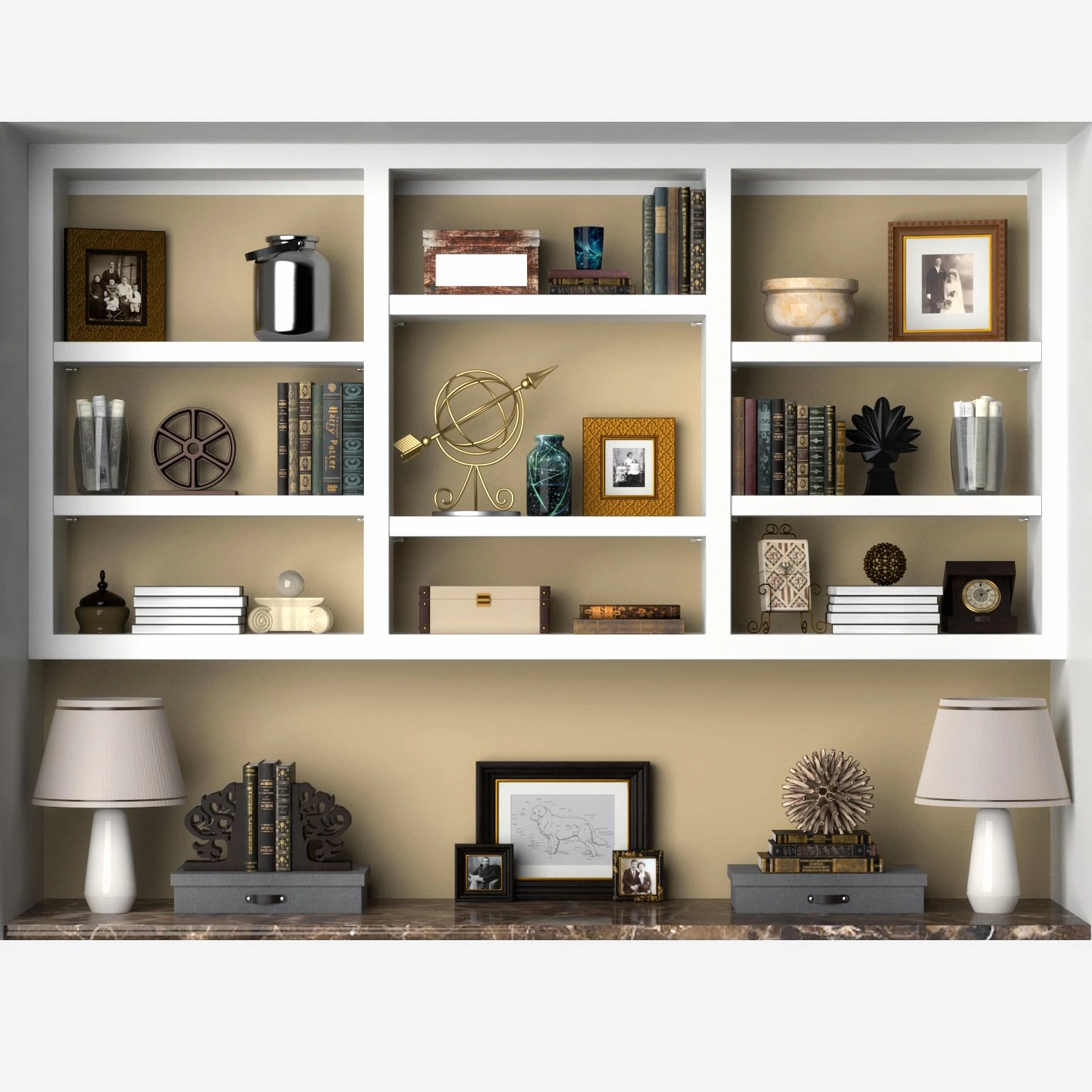 shelf decoration 3D Model .c4d .max .obj .3ds .fbx .stl .blend 