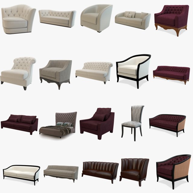 opera contemporary 20 furniture 3d models 3D Model .c4d .max .obj .3ds .fbx .stl .blend 