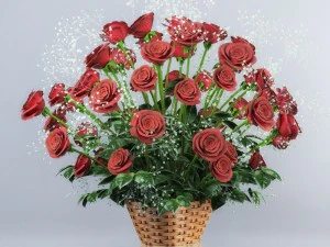 boeket rode rozen 3D Model