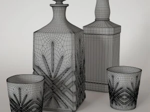 whiskey with decanter 3D Model