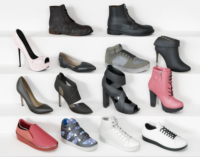 footwear collection Model 3D .c4d .max .obj .3ds .fbx .stl .blend