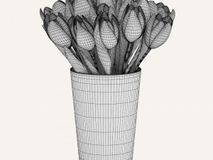 flaming flag tulips Model 3D