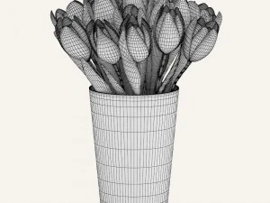 flaming flag tulips 3D Model