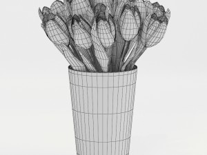 flaming flag tulips Model 3D