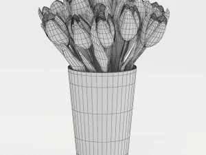 flaming flag tulips 3D Model