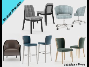 40 chairs from montbel 3D Model