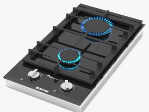 Bosch Domino Gaskochfeld prb3a6d70 Serie 8 3D Modell