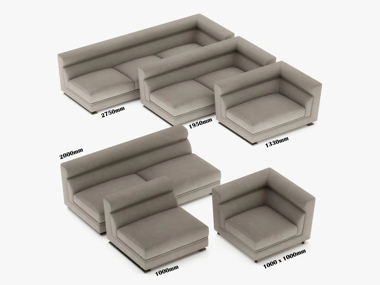 longhi - ansel sofa 04 3D Model .c4d .max .obj .3ds .fbx .stl .blend