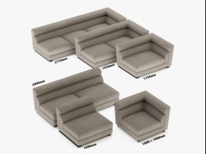 longhi - ansel sofa 04 3D Model