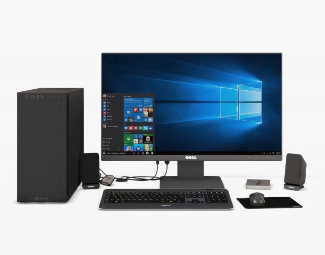 computer set 01 3D Модель .c4d .max .obj .3ds .fbx .stl .blend 