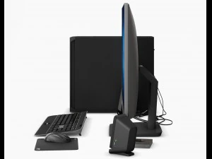 computer set 01 3D Model
