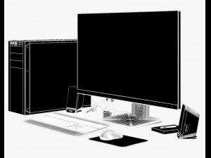computer set 01 3D Model