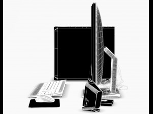 computer set 01 3D Модель