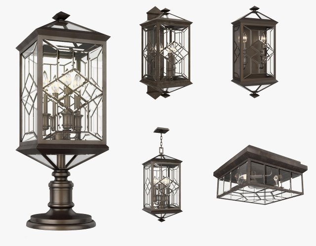 fine art lamps oxfordshire collection 3D Model .c4d .max .obj .3ds .fbx .stl .blend 