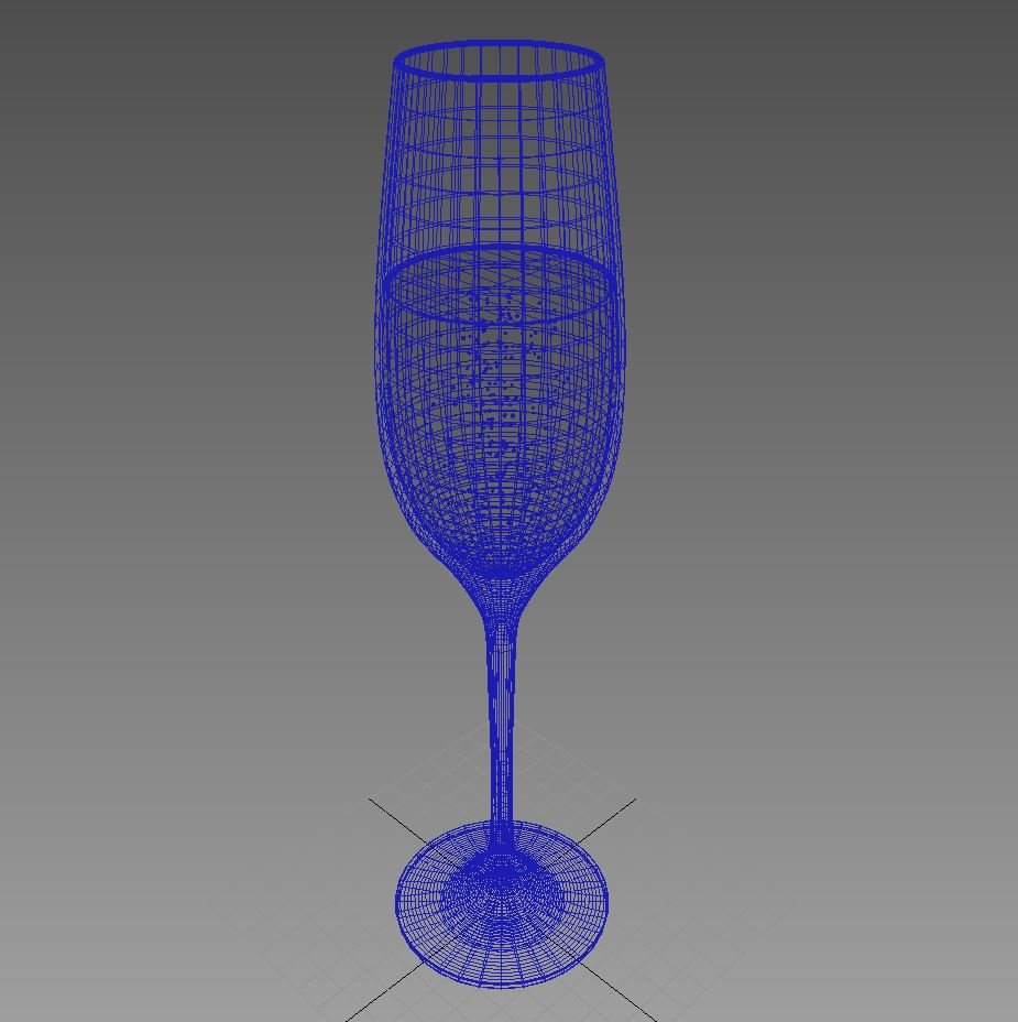 GLASSWARE---Square Champagne Flute 3D Model Collection