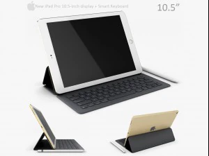 Apple iPad Pro 105 mit Smart-Tastatur 3D Modell