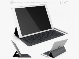 Apple iPad Pro 129 Zoll mit Smart-Tastatur 3D Modell
