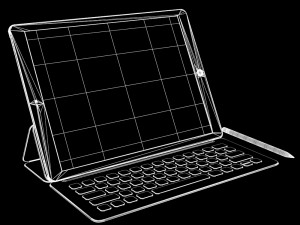 apple ipad pro 129 inch with smart keyboard 3D-Modell