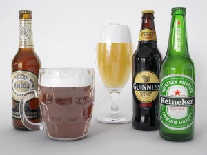 birra in bottiglia e Toby Modello 3D