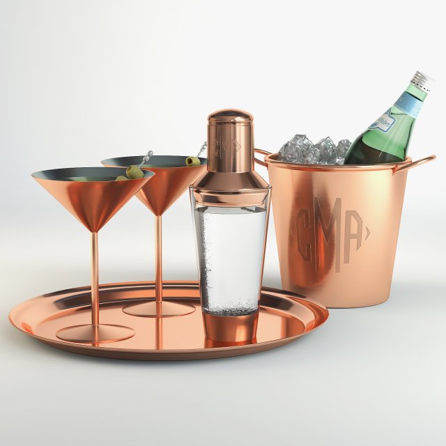 cocktail with shaker 02 3D Model .c4d .max .obj .3ds .fbx .stl .blend 