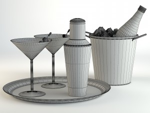 cocktail with shaker 02 3D Model