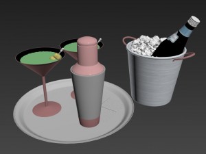 cocktail with shaker 02 3D Model