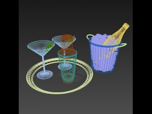 cocktail with shaker 02 3D Model