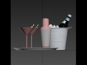cocktail with shaker 02 3D Model