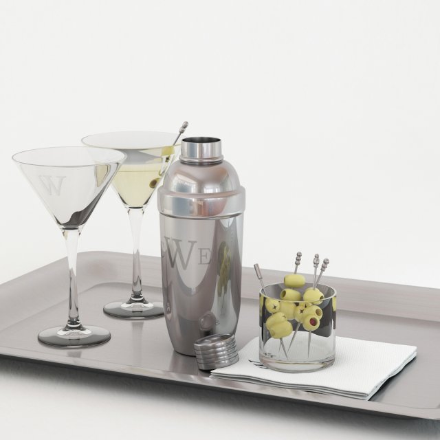 cocktail with shaker Model 3D .c4d .max .obj .3ds .fbx .stl .blend 