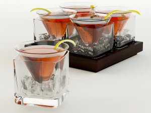 koktail dengan lemon Model 3D