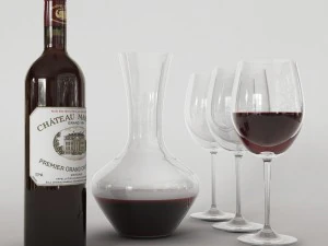 Dekanter mit Wein 3D Modell