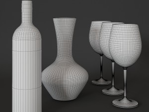 decanter with wine 3D Model