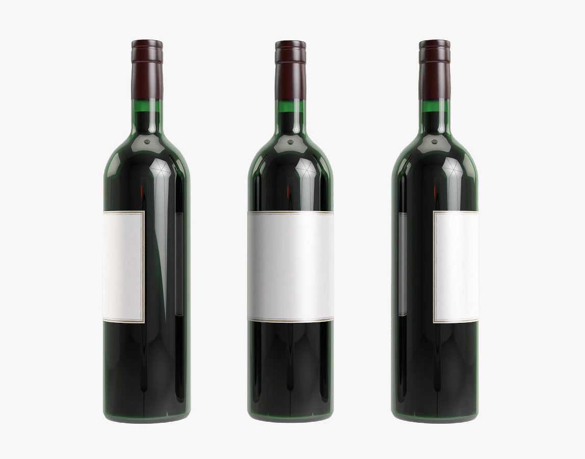 red wine bottle 3D Model .c4d .max .obj .3ds .fbx .stl .blend 