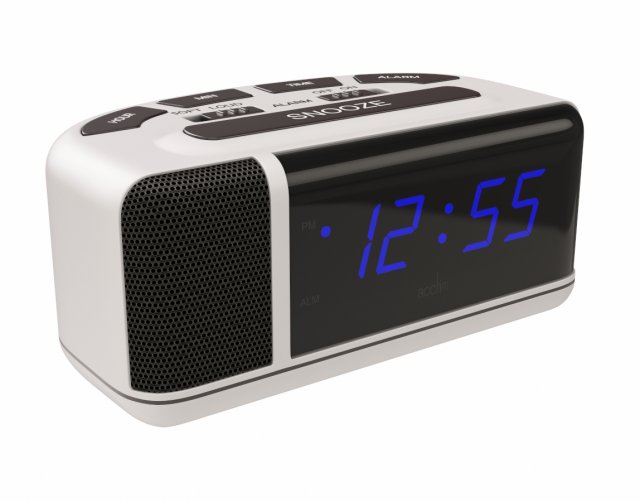 acctim excelsior blue led mains electric bold bedside alarm clock 3D Model .c4d .max .obj .3ds .fbx .stl .blend 