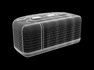 acctim excelsior blue led mains electric bold bedside alarm clock 3D Model