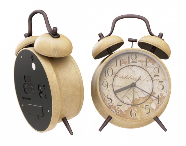 3d twin bell alarm clock model 3D-Modell .c4d .max .obj .3ds .fbx .stl .blend 