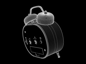 goldfox fashion oval cute twin double bell desk alarm clock 3d Modello 3D