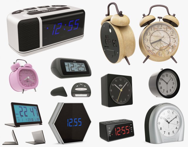 3d alarm clocks model Modelo 3D .c4d .max .obj .3ds .fbx .stl .blend 