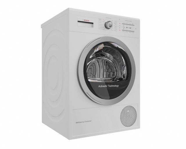 3d bosch dryer wty87781oe 3D 模型 .c4d .max .obj .3ds .fbx .stl .blend 