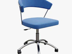 swivel chair with upholstered seat new york connubia calligaris model 3D Model