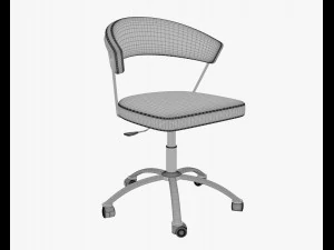 swivel chair with upholstered seat new york connubia calligaris model 3D Model