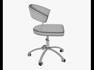 swivel chair with upholstered seat new york connubia calligaris model Model 3D