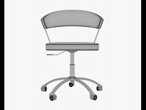 swivel chair with upholstered seat new york connubia calligaris model Model 3D