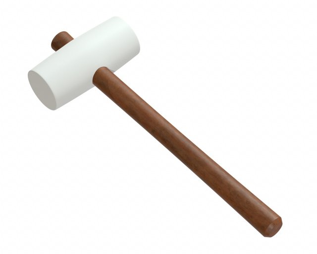 white rubber mallet 3d 3D Модель .c4d .max .obj .3ds .fbx .stl .blend 
