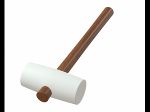 white rubber mallet 3d 3D Модель