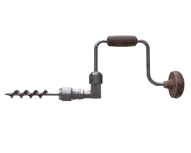 3d vintage hand drill model 3D Model .c4d .max .obj .3ds .fbx .stl .blend 