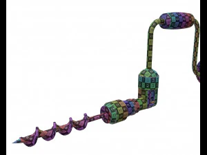 3d vintage hand drill model 3D Model