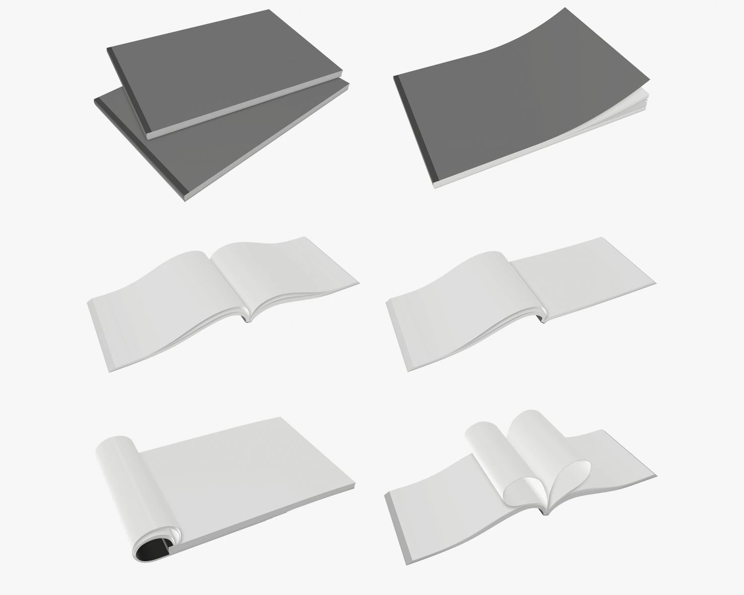 brochure a5 size pack 3D Model .c4d .max .obj .3ds .fbx .stl .blend